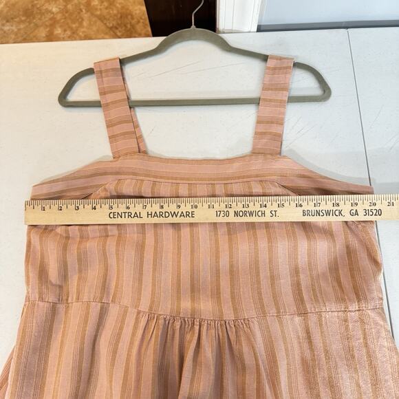 Patagonia W's Garden Island Dress Sz XL Peach Stripe Maxi Button Back Beachy - Picture 11 of 13